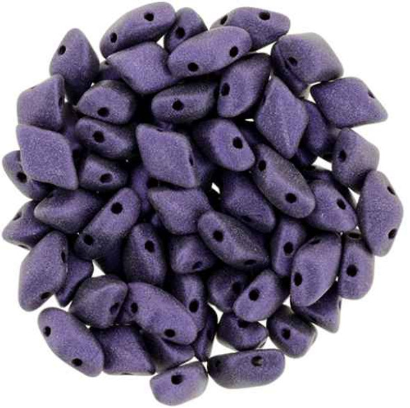 2-Hole GEMDUO 8x5mm Czech Glass Beads METALLIC SUEDE PURPLE