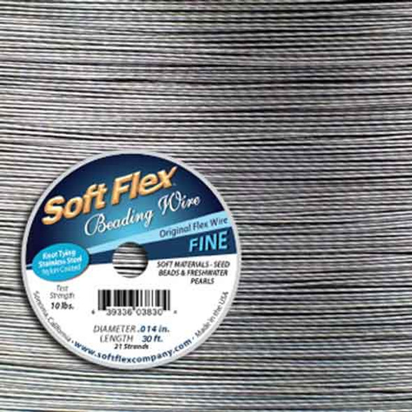 Soft Flex Satin Silver FINE Beading Wire