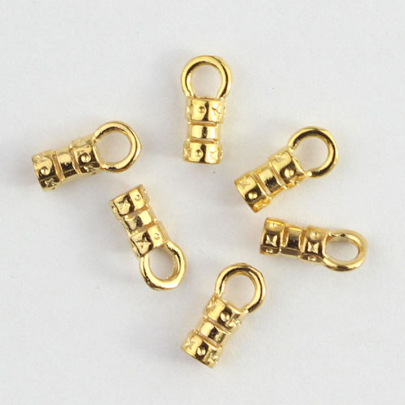 CRIMP END w/ 2mm Ring Gold Plated