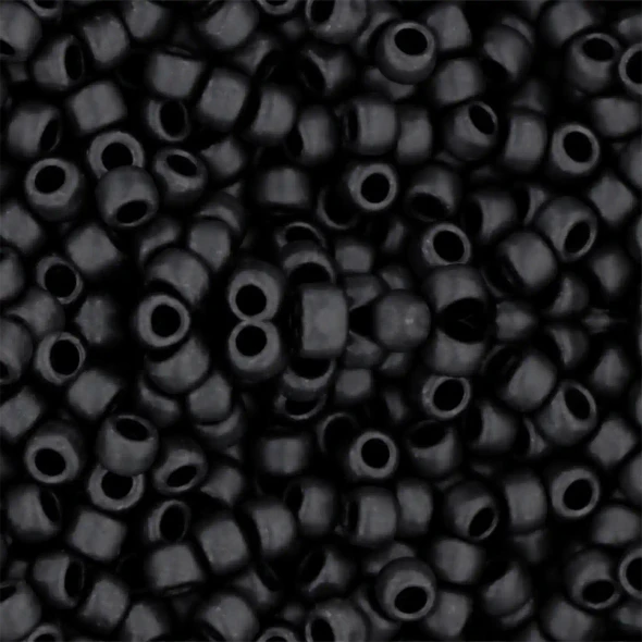 Toho ROUND 8/0 Seed Beads OPAQUE FROSTED JET
