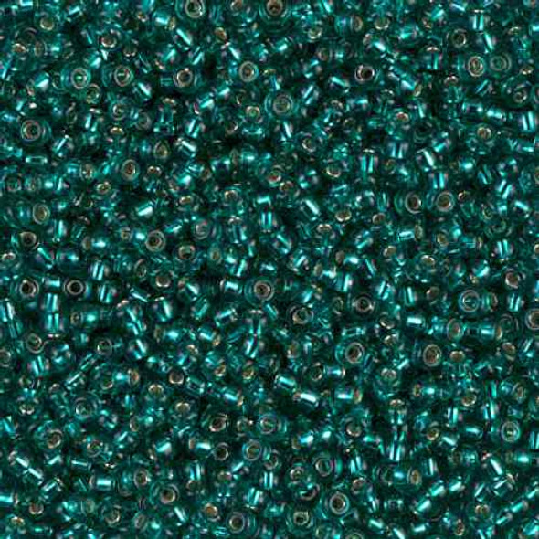 SIZE-11 #2425 TEAL SILVER LINED Miyuki Round Seed Beads