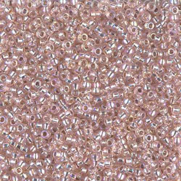 SIZE-15 #1023 LT. BLUSH AB SILVER LINED Miyuki Round Seed Beads