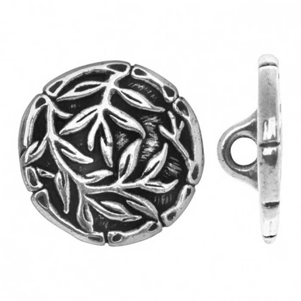 TierraCast Antique Silver Plated BAMBOO BUTTON