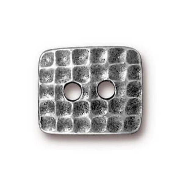 TierraCast BUTTON-Rectangle Hammertone-Antiqued Pewter Plated