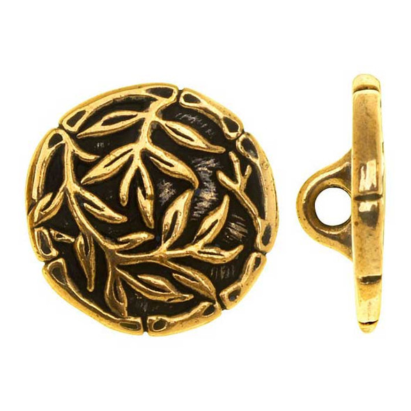 TierraCast Antique Gold Plated BAMBOO BUTTON