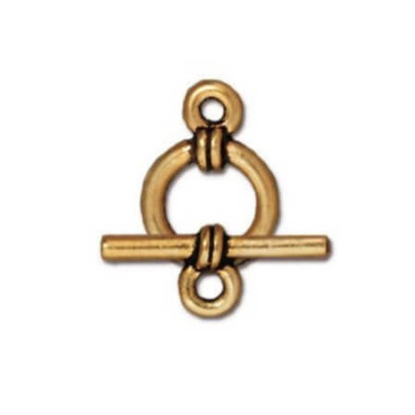 TierraCast TOGGLE CLASP-Wrapped-Antiqued Gold Plated