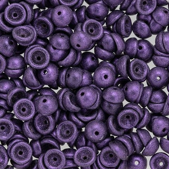 Teacup METALLIC SUEDE PURPLE 2x4mm Czech Glass Beads 