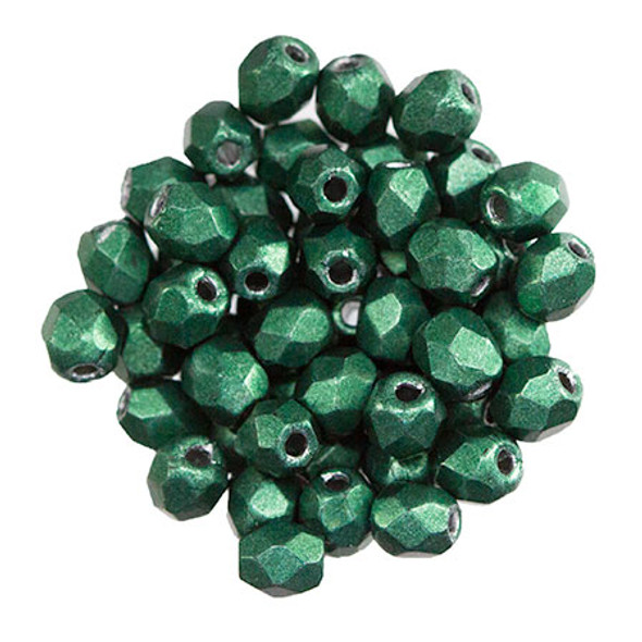 3mm Firepolish Beads SATURATED METALLIC MARTINI OLIVE