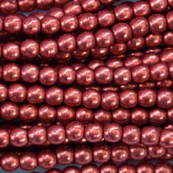 4mm Round Druk Beads SATURATED METALLIC CHERRY TOMATO