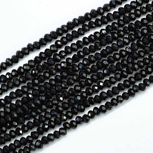 Chinese Crystal Rondelle Beads 3x2mm ONYX BLACK