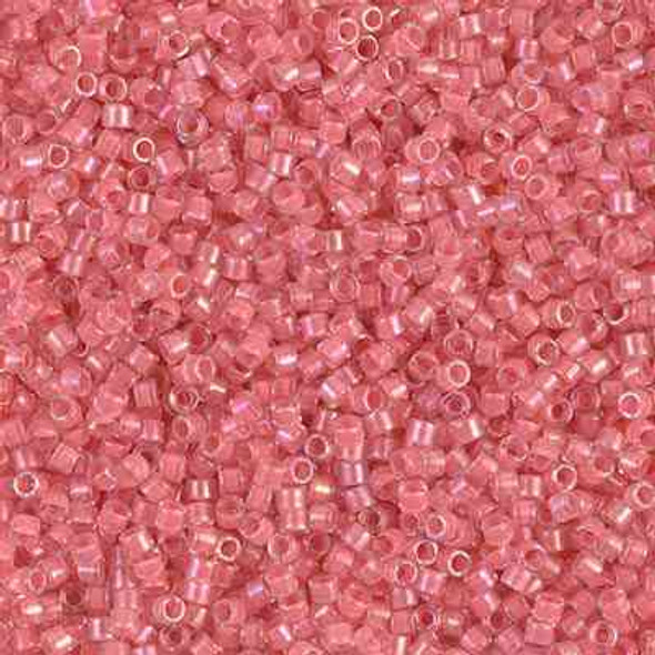 SIZE-11 #DB0070 CORAL LINED CRYSTAL LUSTER Delica Miyuki Seed Beads