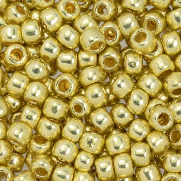 SIZE-6 #PF559 PERMAFINISH GALVANIZED YELLOW GOLD Toho Round Seed Beads 