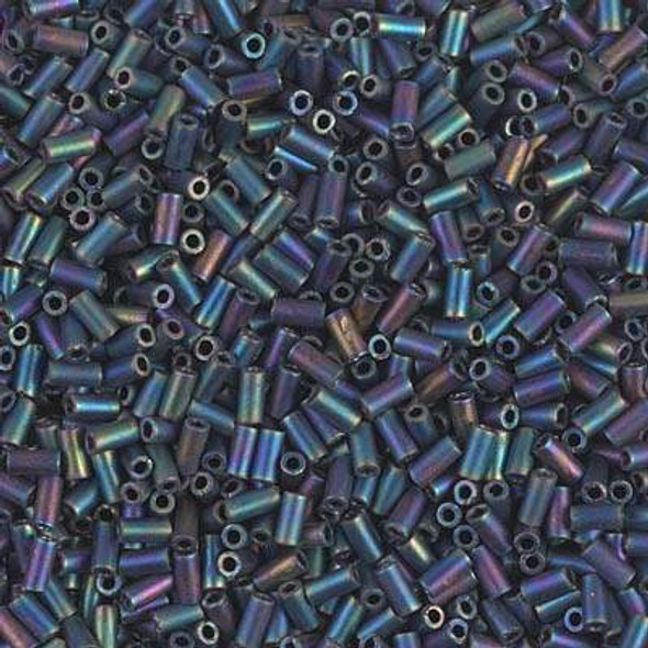 Miyuki Bugle Beads 3mm MATTE BLACK AB