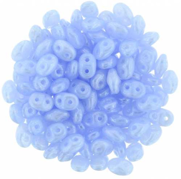 SuperDuo 2x5mm 2-Hole Czech Glass Seed Beads LUSTER MILKY SAPPHIRE