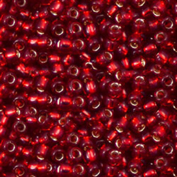 SIZE-8 #25C SILVER LINED RUBY Toho Round Seed Beads