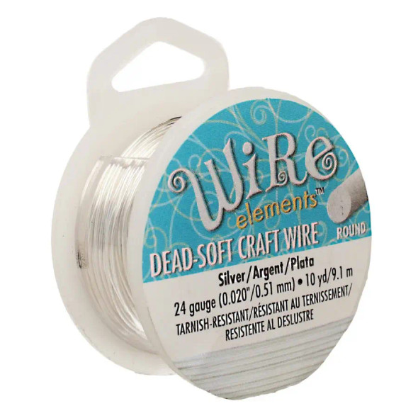 BeadSmith Craft Wire 24 Gauge SILVER PLATED
