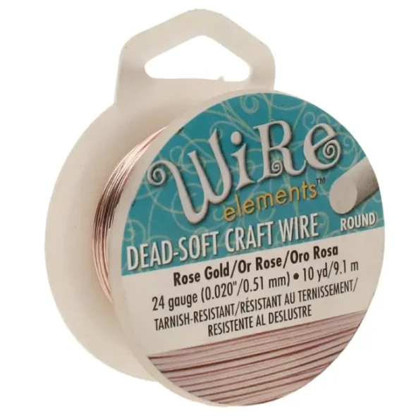 BeadSmith Craft Wire 24 Gauge ROSE GOLD PLATED