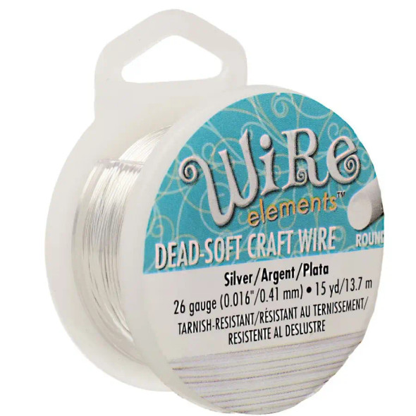 BeadSmith Craft Wire 26 Gauge SILVER PLATED