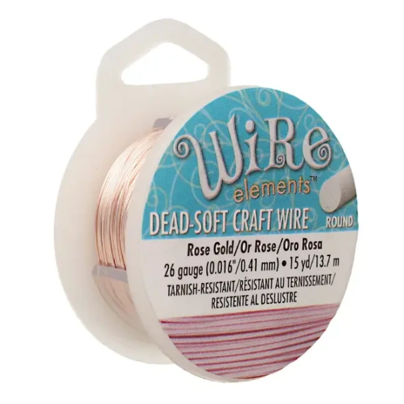 ROSE GOLD PLATED BeadSmith Craft Wire 26 Gauge