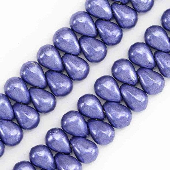 Drop Beads Czech Glass SATURATED METALLIC ULTRA VIOLET 6x4mm