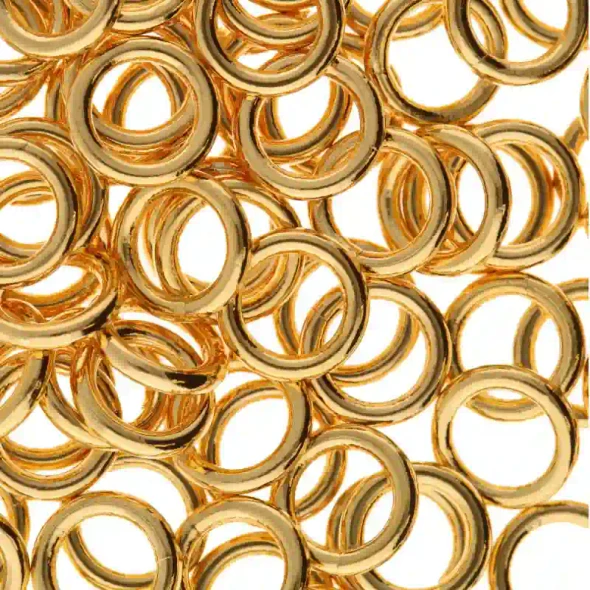 OPEN ROUND JUMP RINGS 6mm Gold Plated 20 gauge
