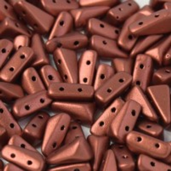 Vexolo COPPER 5x8mm 2-Hole Czech Glass Beads 