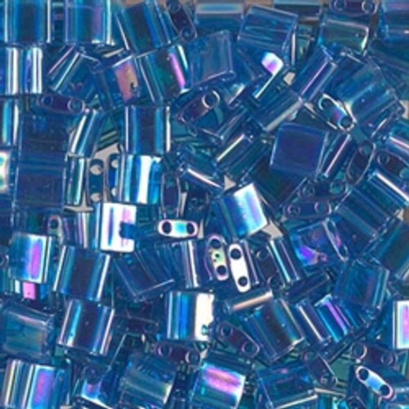 Miyuki Tila 2-Hole Square Beads TR. CAPRI BLUE AB
