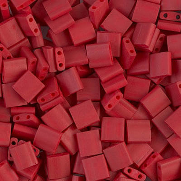 Miyuki Tila 2-Hole Square Beads MATTE MET. BRICK RED