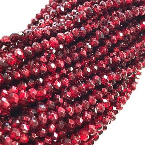 Chinese Crystal Rondelle Beads 3x2mm METALLIC POMEGRANATE