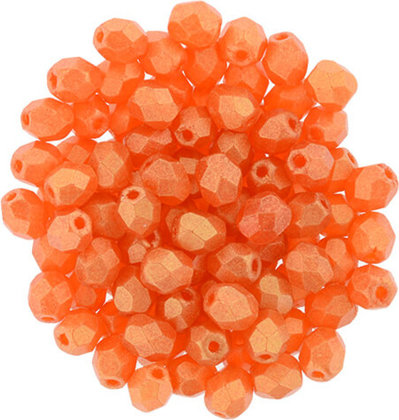 Czech Glass FIREPOLISH Beads 4mm SUEDED GOLD LAME HYACINTH