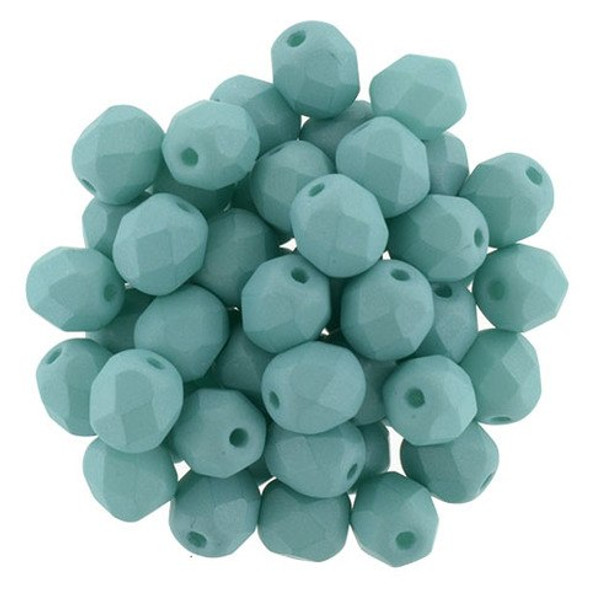 Czech Glass FIREPOLISH Beads 6mm SATURATED TEAL