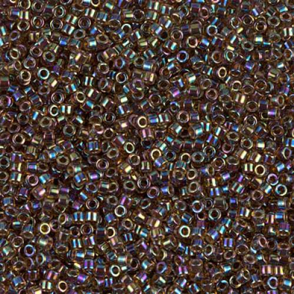 SIZE-11 #DB0087 ROOT BEER LINED LT. TOPAZ AB Delica Miyuki Seed Beads