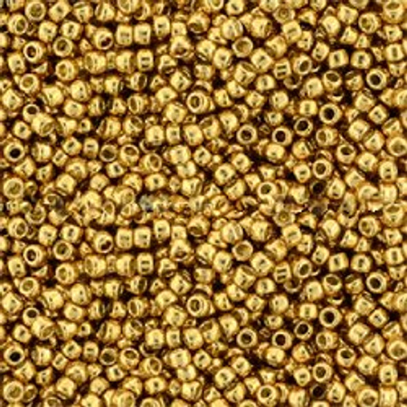 SIZE-11 #PF591 PERMAFINISH GALVANIZED OLD GOLD Toho Round Seed Beads