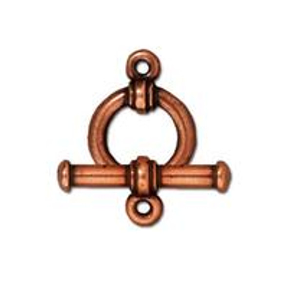 TierraCast 16mm Antiqued Copper Plated BAR AND RING TOGGLE CLASP