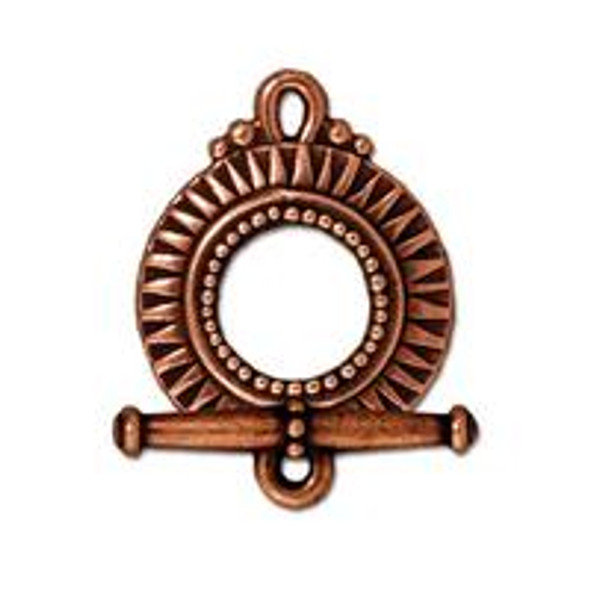 TierraCast 21mm Antiqued Copper Plated SUNBURST TOGGLE CLASP