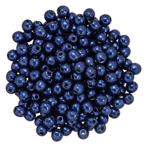 Czech Glass DRUK Beads 3mm Round SATURATED METALLIC EVENING BLUE