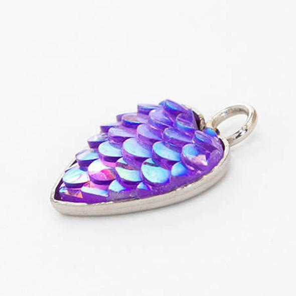 16x13mm Stainless Steel Rainbow MERMAID HEART CHARM