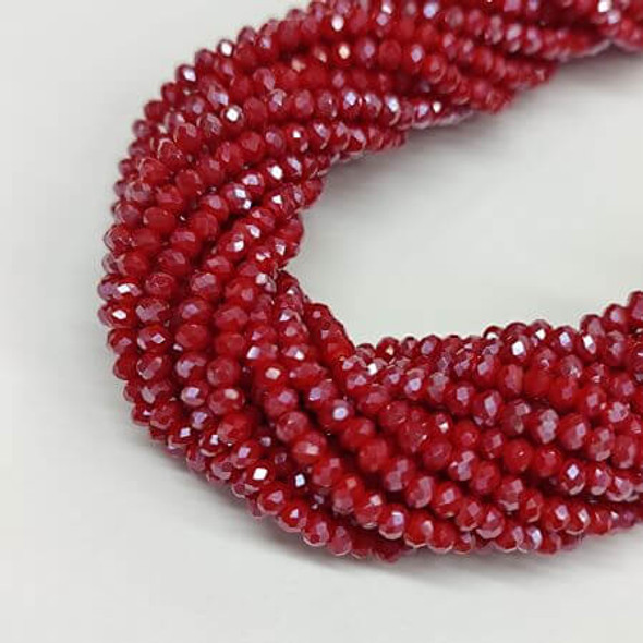 Chinese Crystal Rondelle Beads 3x2mm BURGUNDY IRIS