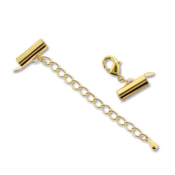 SLIDE END SET w/Extension for Miyuki Beads 13mm Gold Plated