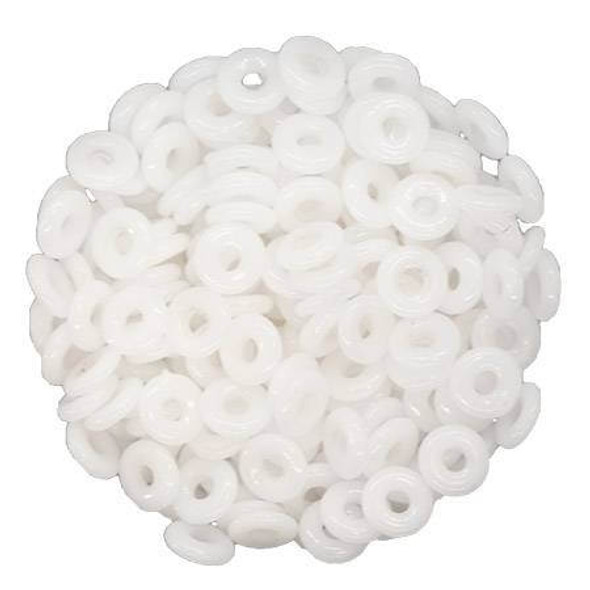 Czech Glass O Beads 1x4mm CHALK WHITE