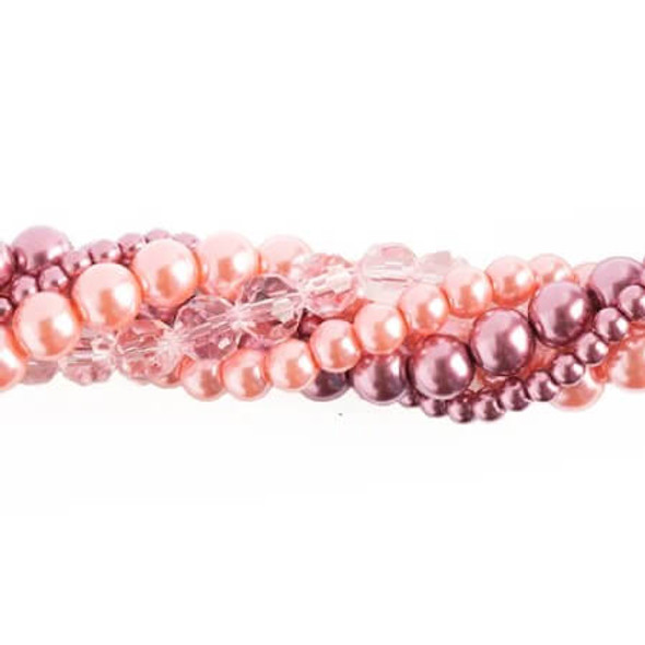 Crystal Lane Twisted Bead Strands Cyclamen PINK MIX