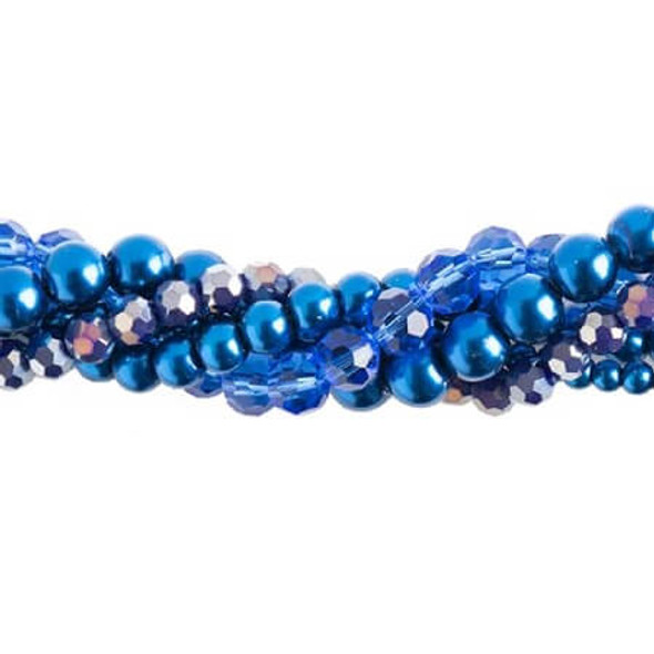 Crystal Lane Twisted Bead Strands Siberian Squill BLUE MIX