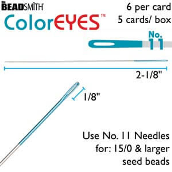 Beadsmith COLOREYES Beading Needles,BLUE
