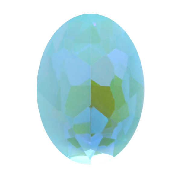 Krakovski Crystal Oval Stone 10x14mm AQUAMARINE Delite Fireglow