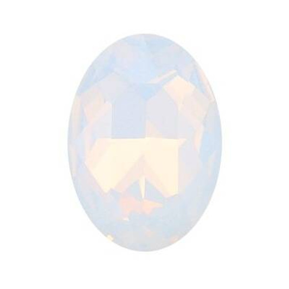 Krakovski Crystal Oval Stone 10x14mm WHITE OPAL