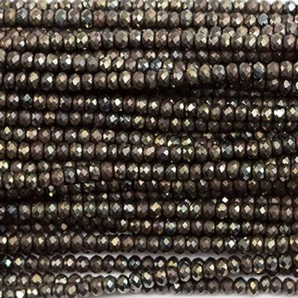 SPINEL DARK BRONZE 2.5mm High Grade Faceted Gemstone Beads