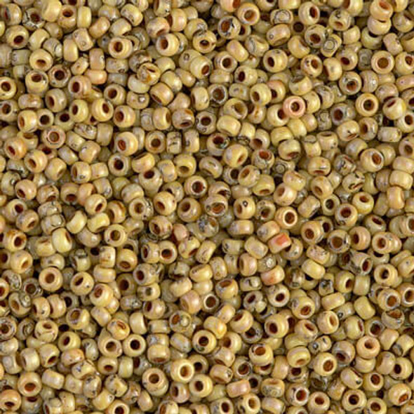 Miyuki ROUND 11/0 Seed Beads OPAQUE YELLOW PICASSO