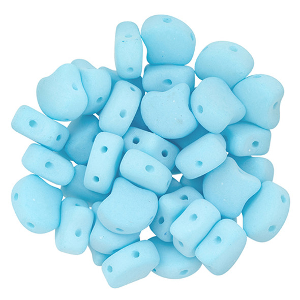 2-Hole GINKGO LEAF Czech Glass Beads  Bondeli Sky Blue