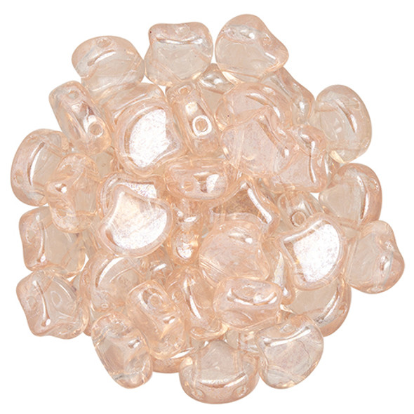 2-Hole GINKGO LEAF Czech Glass Beads  Luster - Rosaline