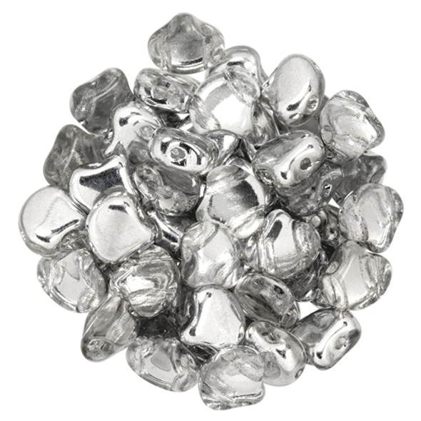 2-Hole GINKGO LEAF Czech Glass Beads  Backlit - Crystal